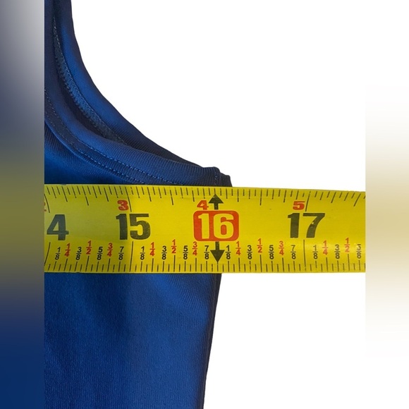 BADGLEY MISCHKA Sport Navy Metallic Linear Tank Top, Size M - Picture 6 of 7